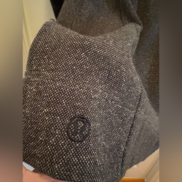 Lululemon Grey Hooded Long Fleece Lined Coat Full Zip Jacket - Picture 6 of 12